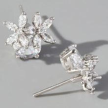 Zircon 925 Sterling Silver Flower Stud Earrings Earrings