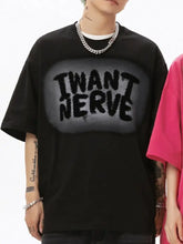 Men's Letter Round Neck Half Sleeve T-Shirt Black Mens Tops