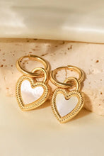 Inlaid Shell Heart Drop Earrings Earrings