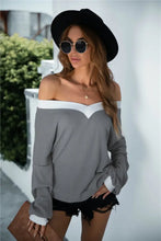 Off-Shoulder Waffle-Knit Dropped Shoulder Blouse Woman Blouses