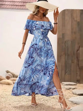 Ruffled Printed Off Shoulder Maxi Dress Casual Dresses