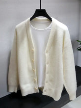 Men's Plus Size Button Up Long Sleeve Cardigan Ivory Cardigans