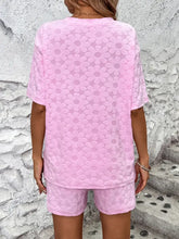 Flower Round Neck Top and Shorts Lounge Set Woman Loungewear Sets