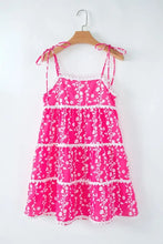 Floral Print Ric Rac Patched Sleeveless Mini Dress Casual Dresses