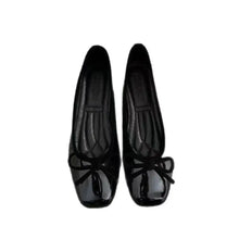 Square Toe Flats Slip-Ons Black Woman Loafers
