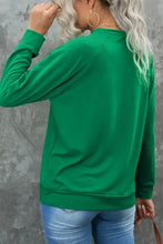 Candy Cane Round Neck Long Sleeve Sweatshirt Woman Sweatshirts