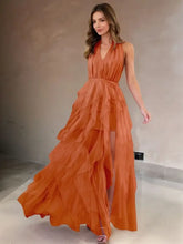Halter Neck Irregular Mesh Dress Cocktail Dress