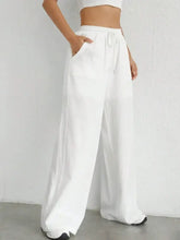 Drawstring Wide Leg Pants Woman Pants
