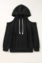 Cold Shoulder Long Sleeve Hoodie Woman Sweatshirts