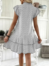 Full Size Ruffled Layered Printed Mini Dress Plus Size Woman Casual Dress