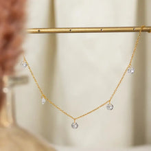 Stainless Steel Rhinestone Charm Necklace Fashion Jewelry