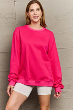 Full Size Round Neck Long Sleeve Sweatshirt Deep Rose Woman Sweatshirts