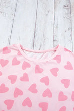 Heart Print Long Sleeve Top and Shorts Lounge Set Woman Loungewear Sets