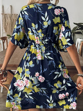 Crochet Front V-Neck Printed Cover-Up Swimwear Cover-Ups