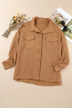 Pocketed Collared Neck Solid Jacket Camel Woman Outerwear