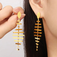 Titanium Steel Fishbone Shape Earrings Earrings