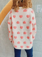 Heart Button Up Long Sleeve Cardigan Woman Outerwear