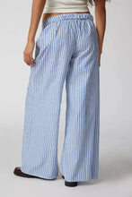 Drawstring Striped Wide Leg Pants Woman Pants