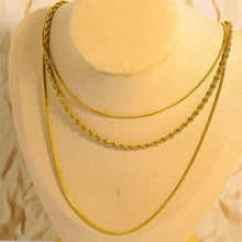 18K Gold-Plated Titanium Steel Three-Layered Necklace Necklaces