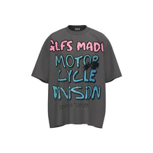 Men's Letter Graphic Round Neck Short Sleeve T-Shirt Grey Mens Tops