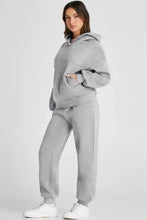 Dropped Shoulder Long Sleeve Hoodie and Pants Active Set Woman Activewear
