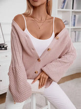 V-Neck Button Up Raglan Sleeve Cardigan Blush Pink Woman Outerwear
