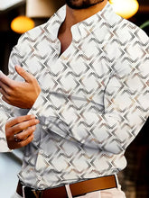 Men's Full Size Button Up Long Sleeve Shirt Plus Size White Mens Tops