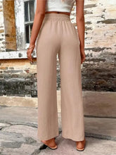 Tied High Waist Wide Leg Pants with Pockets Woman Pants