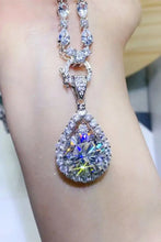 10 Carat Moissanite Teardrop Pendant Platinum-Plated Necklace Silver One Size Necklaces