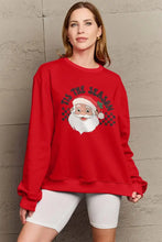 Simply Love Full Size Santa Graphic Long Sleeve Sweatshirt Deep Red Woman Sweatshirts
