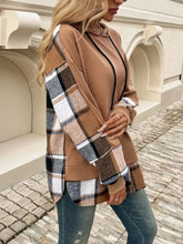 Devine Drawstring Plaid Long Sleeve Hoodie Woman Sweatshirts