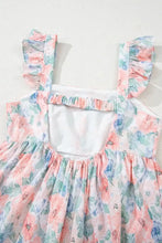 Floral Colorblock Flutter Straps Flowy Dress Casual Dresses