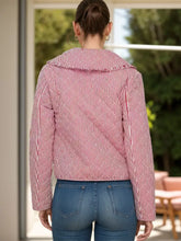 Tied Striped Long Sleeve Jacket Woman Outerwear