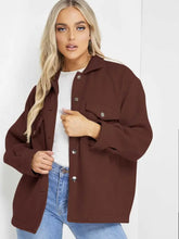 Button Down Denim Jacket Chestnut Woman Outerwear