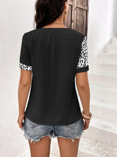 Ivy Lane Leopard Round Neck Short Sleeve Tee Woman T Shirts