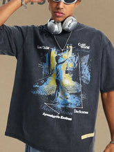 Men's Graphic Round Neck Half Sleeve T-Shirt Mens Tops