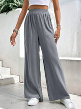 High Waist Wide Leg Pants with Pockets Woman Pants