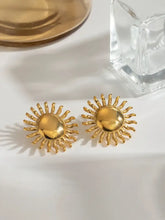 18K Gold-Plated Stainless Steel Sun Stud Earrings Gold One Size Earrings