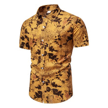 Men's Plus Size Floral Print Short Sleeve Button Down Shirt Mens Tops