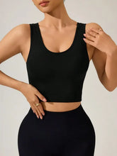 Crisscross Cropped Active Tank Black Woman Activewear