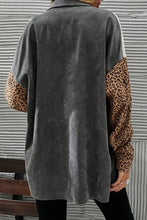Leopard Button Up Drop Shoulder Jacket Woman Outerwear
