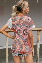 Shiny Printed Round Neck Short Sleeve Tee Woman T Shirts