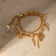 Stainless Steel Double Layered Charm Bracelet Bracelets