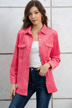 Button Down Collared Jacket Red Woman Outerwear