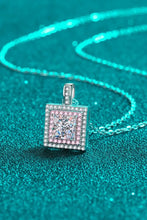 1 Carat Moissanite Square Pendant Chain Necklace Necklaces