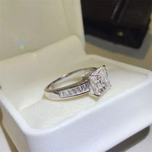 3 Carat Moissanite 925 Sterling Silver Square Shape Ring Rings