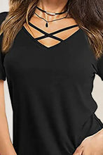 Crisscross Short Sleeve T-Shirt Woman T Shirts