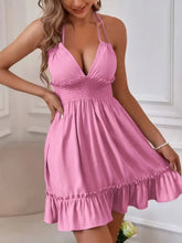 Smocked Halter Neck Mini Dress Woman Dress