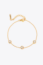 Inlaid Zircon Stainless Steel Bracelet Gold One Size Necklaces