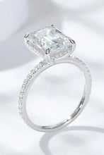 Emerald Cut 4 Carat Moissanite Side Stone Ring Rings